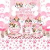 KEFAN Dog Party Supplies, Pink Dog Paw Birthday Tableware Party Decorations including Pink Dog Plates, Cups, Napkins, Tablecloth, Lets Party HAPPY BIRTHDAY Banner Backdrop, Balloons - Serves 20 view 1