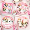 KEFAN Dog Party Supplies, Pink Dog Paw Birthday Tableware Party Decorations including Pink Dog Plates, Cups, Napkins, Tablecloth, Lets Party HAPPY BIRTHDAY Banner Backdrop, Balloons - Serves 20 view 4