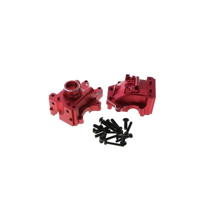 1pcs Front Rear Gear Box Housing, Aluminum Alloy RC Car Gearbox Front and Rear Cover for TRAXXAS 1/8 4WD SLEDG Upgrade Parts RC Car Update Accessories(Red)