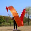 LXLZYXSF Chinese Dragon-Dancing Gymnastics Ribbons Throw Streamer with Rope, Flowy Spinning & Shaking Poi, Recreation and Fitness in One (Color : Red Gold, Size : 10m/33ft) view 2