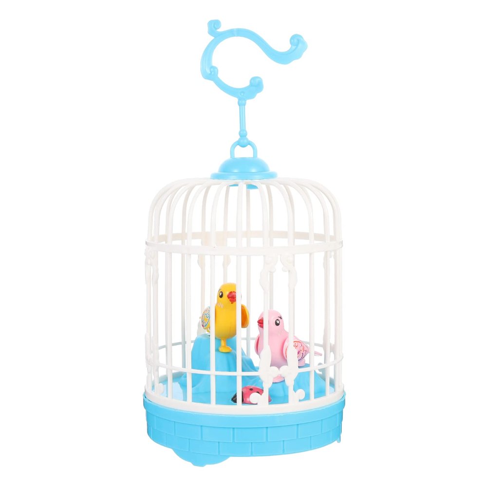 ibasenice Electric Singing Bird Toy Voice-activated Simulation Bird Cage for Boys and Girls Compact Design for Playtime Fun