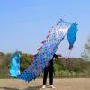 LXLZYXSF Chinese Dragon-Dancing Gymnastics Ribbons Throw Streamer with Rope, Flowy Spinning & Shaking Poi, Recreation and Fitness in One (Color : Blue, Size : 10m/33ft) view 2