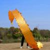 LXLZYXSF Chinese Dragon-Dancing Gymnastics Ribbons Throw Streamer with Rope, Flowy Spinning & Shaking Poi, Recreation and Fitness in One (Color : Gold, Size : 10m/33ft) view 2