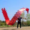 LXLZYXSF Chinese Dragon-Dancing Gymnastics Ribbons Throw Streamer with Rope, Flowy Spinning & Shaking Poi, Recreation and Fitness in One (Color : Red, Size : 10m/33ft) view 2
