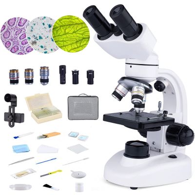 Binocular Stereo Microscope Mini Kids Science Education 40X LED PCB Solder Microscope with Light Nature Exploration Portable Microscopes Gifts to Students