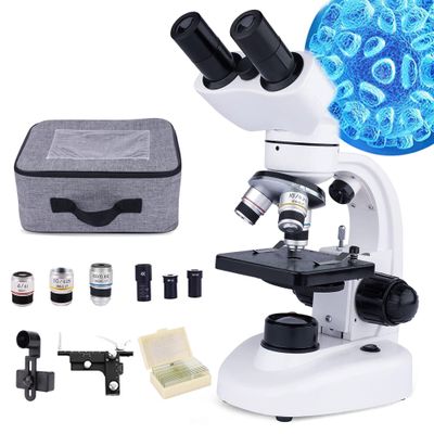 Kid Microscope Science Kits 100X-400X-1200X Compound Microscopes for Home School Science Educational Children Hand Held Camera Microscope Toy Gift for Kids Students