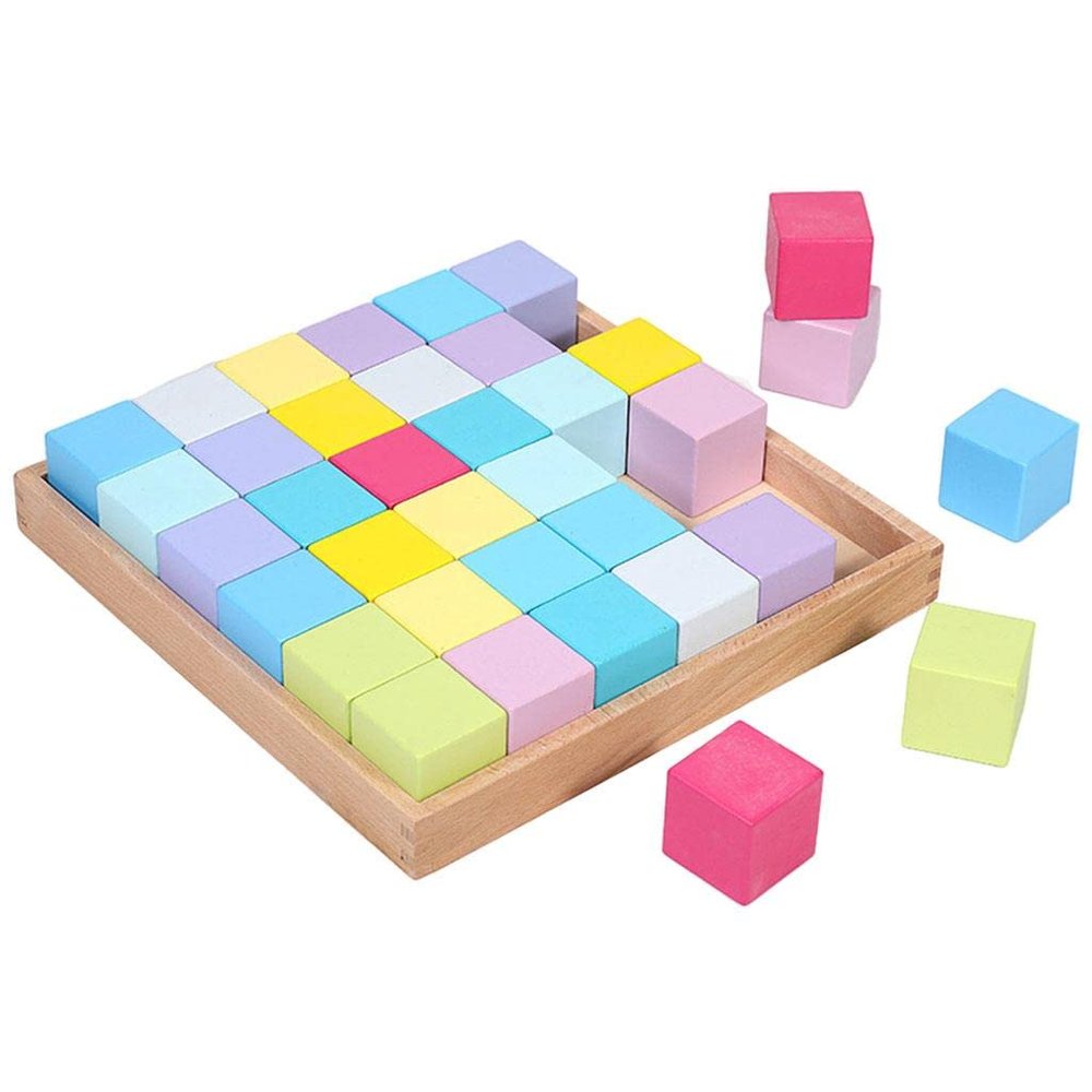 36x Wooden Block Building Blocks Stacking Game Counting Building Toy