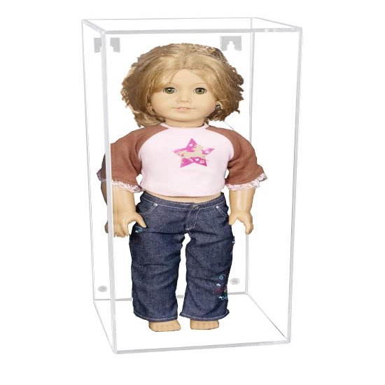 Better Display Cases Clear Acrylic Figure Display Case for Figurine Miniature Doll Bobblehead or Action Figure, Doll Stands with Wall Mount Display Box ,DIM: 8" L x 8" W x 20" H(A085/D06)