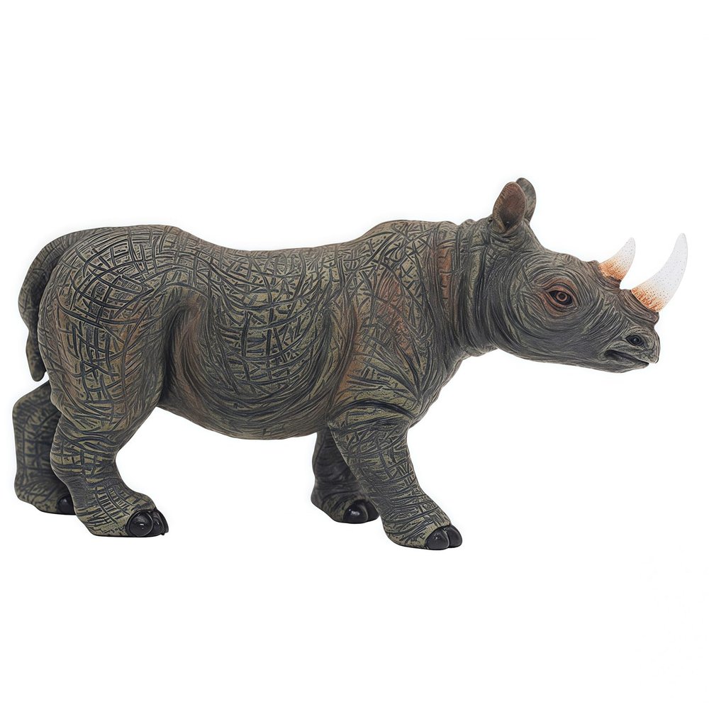 Gemini&Genius Rhino Animal Toy, Rhinoceros Figurine Toy, Wildlife World Action Figure, Great Gift, Collection, Cake Topper, Storytelling Prop and Room Decor for Kids 4 Years Old and Up