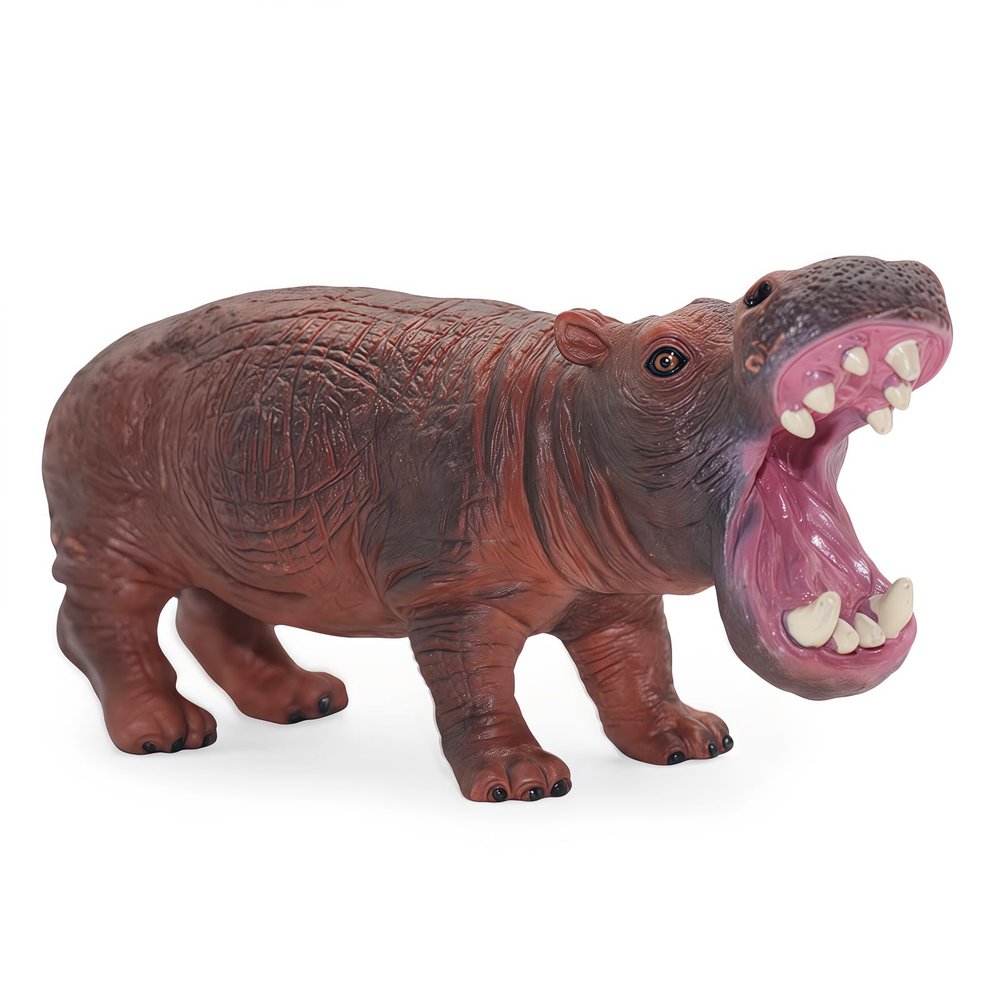 Gemini&Genius Safari Animal Toys, Hippo Figurine Toy, Wildlife World Action Figures, Great Gifts, Collection, Cake Topper, Storytelling Props and Room Decor for Kids 4 Years Old and Up