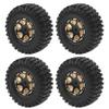 4Pcs ShareGoo Brass 1.0 Beadlock Wheel Rim & 2.16" Rubber Tire w/Foam Compatible with Axial SCX24 AXI90081 AXI00001 AXI00002 1/24 RC Crawler Car view 1