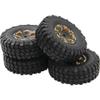 4Pcs ShareGoo Brass 1.0 Beadlock Wheel Rim & 2.16" Rubber Tire w/Foam Compatible with Axial SCX24 AXI90081 AXI00001 AXI00002 1/24 RC Crawler Car view 2