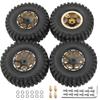 4Pcs ShareGoo Brass 1.0 Beadlock Wheel Rim & 2.16" Rubber Tire w/Foam Compatible with Axial SCX24 AXI90081 AXI00001 AXI00002 1/24 RC Crawler Car view 3