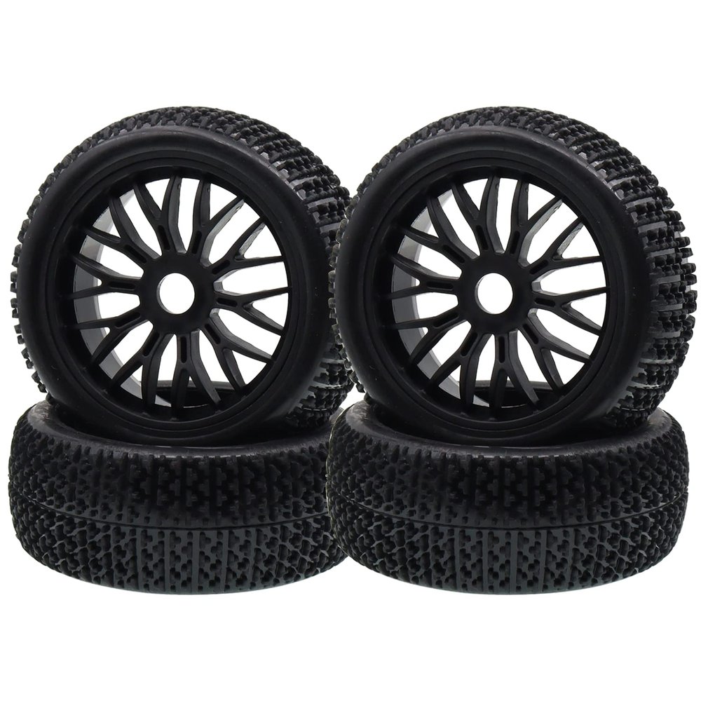 4PCS Treehobby 112mm X 43mm Rubber RC Wheel 17mm Hex Hub Wheels and Tires Set Compatible with 1/8 RC Buggy Off-Road Cars