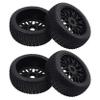 4PCS Treehobby 112mm X 43mm Rubber RC Wheel 17mm Hex Hub Wheels and Tires Set Compatible with 1/8 RC Buggy Off-Road Cars view 3