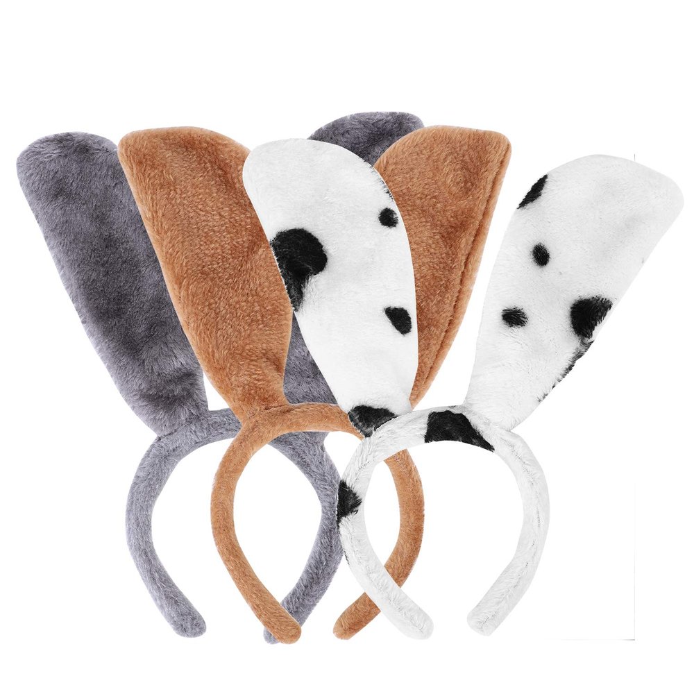 PENINSULA LOVE 3pcs Women Animal Ears Headband Dog Plush Hairband Fur Faux Cartoon Headwear for Halloween Easter Party