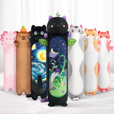 Mewaii Long Cat Plush 5 Sizes, 120% Extra Filling Giant Plushness Kids Body Pillow, Kawaii Cute Black Cat Stuffed Animals Plushies, Big Long Body Pillow Black Cat Plush Gift for Girls 28