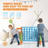 HONEY JOY Jumbo 4-to-Score Giant Game Set, 3-in-1 Indoor Outdoor Family Yard Game Set w/Basketball Hoop & Ring Toss, 42 Jumbo Rings, Quick-Release Slider, Giant 4-in-A-Row for Kids & Adults view 4