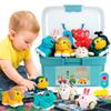 Kiddiworld Animal Car Toys for 1 Year Old Boy Gifts: Mini Trucks with Playmat/Storage Box for Toddler Age 1-2, 1st One First Christmas Birthday Gift for Infant Baby 12-18 Months view 1