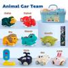 Kiddiworld Animal Car Toys for 1 Year Old Boy Gifts: Mini Trucks with Playmat/Storage Box for Toddler Age 1-2, 1st One First Christmas Birthday Gift for Infant Baby 12-18 Months view 4