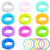 Glow in Dark Jelly Bracelets 100Pcs - 80s Colorful Neon Retro Rock Pop Star Rainbow Diva Disco Gel Stretchable Bands view 1