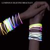 Glow in Dark Jelly Bracelets 100Pcs - 80s Colorful Neon Retro Rock Pop Star Rainbow Diva Disco Gel Stretchable Bands view 4