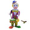 Toddmomy Wind Up Clown Drummer Toy: Tinplate Clockwork Figure for Home & Office Decoration (9x8x21cm) view 1