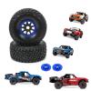 RCAWD RC Wheel Rims and Tires for 1/7 ARRMA Mojave 6S Parts & 1/7 UDR Unlimited Desert Racer 85086-4 Upgrades, Glued Nylon Wheels and Tires #8474X Blue view 1