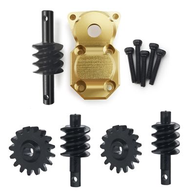 RCHUBAM Brass Diff Cover and Axle Gear 6X6 Rear Axle Conversion and 16T Steel Gears for 1/24 Axial SCX24 Deadbolt C10 Bronco RC Crawler Car