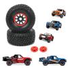 RCAWD RC Wheel Rims and Tires for 1/7 UDR Unlimited Desert Racer 85086-4 Upgrades & 1/7 ARRMA Mojave 6S Parts, Glued Nylon Wheels and Tires #8474 Red view 1