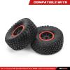RCAWD RC Wheel Rims and Tires for 1/7 UDR Unlimited Desert Racer 85086-4 Upgrades & 1/7 ARRMA Mojave 6S Parts, Glued Nylon Wheels and Tires #8474 Red view 2