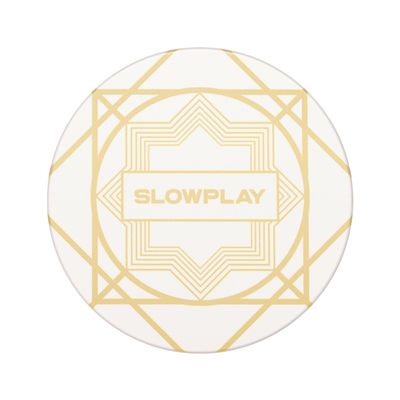 SLOWPLAY Nash Ceramic Poker Chips in Bulk, Casino Grade Ceramic 12-Gram Poker Chip for Texas Hold'em, 43mm Professional Chips Pack of 50 (White)