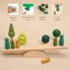 Promise Babe Wooden Tree Toys Balance Toys Wooden Peg Dolls Preschool Learning Educational Montessori Toys, Natural Woodland Trees Creative Accessories for Home Decor view 2