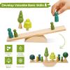 Promise Babe Wooden Tree Toys Balance Toys Wooden Peg Dolls Preschool Learning Educational Montessori Toys, Natural Woodland Trees Creative Accessories for Home Decor view 3