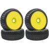 HIRCQOO 4Pcs OD 4.52" 1/8 RC Buggy Rubber Tires Tyre w/Plastic Rim 17mm Hex Compatible with Arrma Kyosho Exceed RC Traxxas Redcat HSP HPI 1/8 Scale Off Road Car Buggy (Yellow) view 4