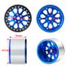 RCLIONS 4PCS 2.2inch Beadlock Wheels 35mm RC Aluminum Rims for AXIAL Wraith RR10 90048/90018 TRX4 1/10th RC Crawler Truck Car (Blue) view 2