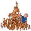 210 pcs Outdoor Large Wooden Building Blocks Set for Kids Toddlers 3-12 (35 lbs), Big Carbonized Wooden Sensory Blocks Toys, Mega Outside Building Toys for Preschool view 1
