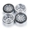 RCLIONS 4PCS 2.2inch Beadlock Wheels 35mm RC Aluminum Rims for AXIAL Wraith RR10 90048/90018 TRX4 1/10th RC Crawler Truck Car (Silver) view 3