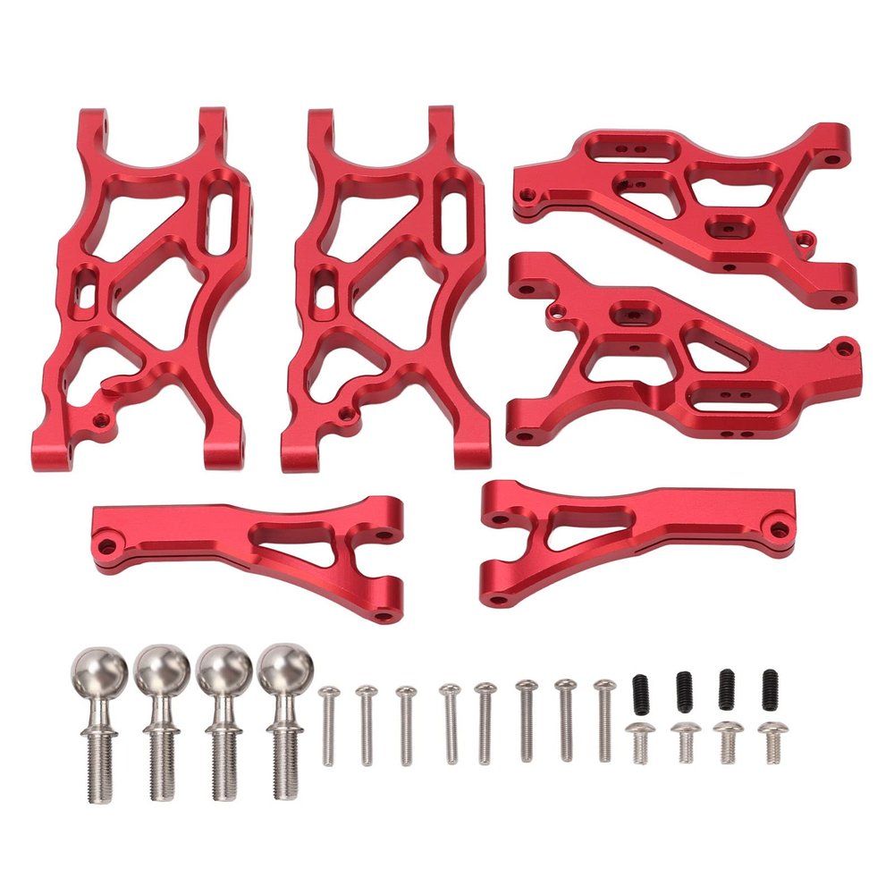RC Suspension Arm Set, RC Front Rear Swing Arms with Ball Compatible for ARRMA 1/7, for Infraction 6S, for 6S 1/8 RC Cars (Red) Body Parts