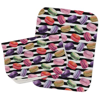 Personalized Macarons Burp Cloths - Fleece - Set of 2