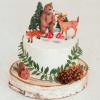 17 Pcs Woodland Animal Cake Toppers Jungle Safari Toppers Forest Wild Animals Figure Creatures Cupcake Forest Cake Topper Kit Decorations for Baby Shower Birthday Party view 1