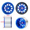 RCLIONS 4PCS 2.2inch Beadlock Wheels 35mm RC 2.2 Aluminum Rims for AXIAL Wraith RR10 90048/90018 TRX4 1/10th RC Crawler Truck Car (Blue) view 2