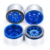 RCLIONS 4PCS 2.2inch Beadlock Wheels 35mm RC 2.2 Aluminum Rims for AXIAL Wraith RR10 90048/90018 TRX4 1/10th RC Crawler Truck Car (Blue) view 3