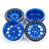 RCLIONS 4PCS 2.2inch Beadlock Wheels 35mm RC 2.2 Aluminum Rims for AXIAL Wraith RR10 90048/90018 TRX4 1/10th RC Crawler Truck Car (Blue) view 4