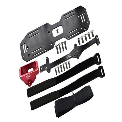 GPM Aluminium 7075-T6 Servo Mount and Carbon Fiber Battery Compartment for TRAXXAS 1/8 4Wd Sledge Monster Truck-95076-4 (Red)