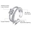 Askljeby To My Daughter Ring Fidget Ring for Women, 18K Gold Anxiety Ring Daughter Gift from Mom Cubic Zirconia Adjustable Thumb Stress Anxiety Relief Ring for Women with Beads Spinner, Silver view 2