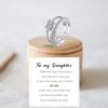 Askljeby To My Daughter Ring Fidget Ring for Women, 18K Gold Anxiety Ring Daughter Gift from Mom Cubic Zirconia Adjustable Thumb Stress Anxiety Relief Ring for Women with Beads Spinner, Silver view 3
