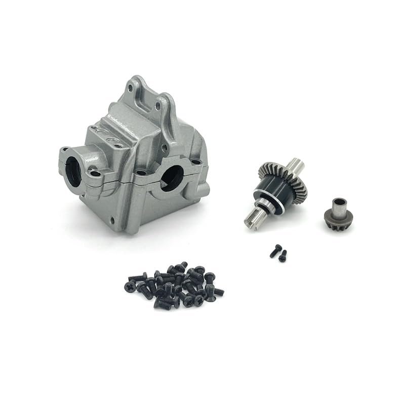 Full Metal Differential & Gear Box Wave Box for Wltoys 144001 144002 124017 124016 124018 124019 RC Car Spare Parts Accessories ( Color : Gray )