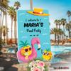 Chilling Pineapples Pool Party Welcome Sign - Personalized Pool Party Welcome Decoration - Splash Away Custom Pool Party Entrance Signs - Editable Pool Party Welcome Board (Paper) view 3