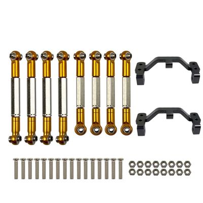 WPL B1 B-1 B14 B-14 B24 B-24 C14 C24 1/16 RC Car Spare Parts Upgrade Metal Pull Rod Steering Pull Rod Servo Rod Pull Rod Base ( Color : Golden )